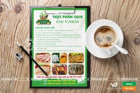 Mẫu tờ rơi thực phẩm sạch đẹp. Thiết kế miễn phí 100%.