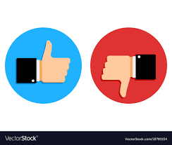 Good and bad signs set social media Royalty Free Vector