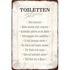 Schild spruch toiletten regeln, hinsetzen hände . Toilettenschilder Aufkleber