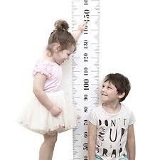 Baby Height Growth Chart Kids Room Wall Decor Wood Frame Fabric Ruler For Infant Kids Toddlers Nursery Adult