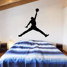 Michael Jordan Jumpman Silhouette Wall Decal Basketball Wall Art Decal Wandtattoo Kinderzimmer Kinderzimmer Kinder Zimmer