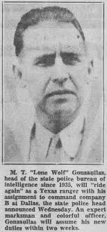 Lone Wolf Gonzaullas: Texas Ranger, Dallas Resident