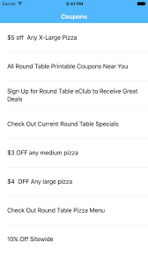 Coupons For Round Table Pizza App Food Pan Amp Ios Round Table Coupons
