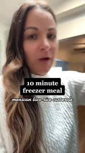 10 minute freezer meal! mexican taco rice casserole! #freezermeal #mealprep  #HausLabsFoundation #foodtiktok #foodtok #easymeals #easymealprep  #frugalasamother