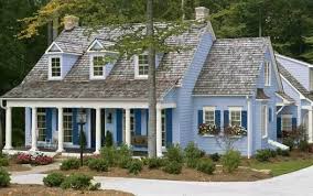 Beautiful Exterior Color Scheme Light Blue House Color Darker Blue Shutters And White House Paint Exterior House Exterior Blue House Exterior Color Schemes