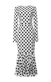 Black And White Polka Dot Long Sleeve Dress Polka Dot Cady Long Sleeve Dress By Dolce Gabbana Moda Operandi Black Polka Dot Dress Long Sleeve Dress Polka Dots Fashion