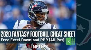 2020 Fantasy Football Cheat Sheet Download Free Excel Draft Sheet
