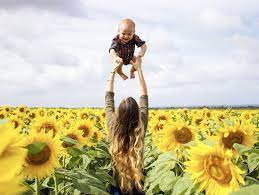 Sunflower Field Photoshoot Mother Son Photos Sunflower Photography Sunflower Field Pictures Baby Photoshoot Boy