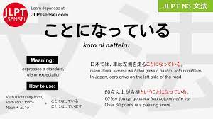 JLPT N3 Grammar: ことになっている (koto ni natteiru) Meaning – JLPTsensei.com