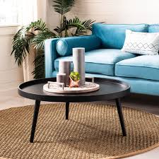 The latest on our store health and safety plans. Safavieh Fritz Round Tray Top Coffee Table 35 4 X 35 4 X 15 On Sale Overstock 29641279 Light Grey Black