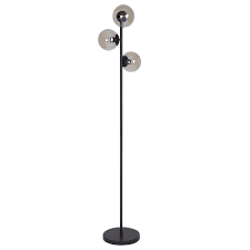 staande lamp 3 bollen van glas en zwart metaal h168 maisons du monde glazen lampen staande lampen lampen