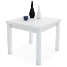 Una mesa de comedor cuadrada se puede abrir por uno de sus extremos para ampliarse hasta más de 200 cm. Compra Mesa Comedor Extensible Blanco 90 Cm