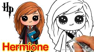 Follow Along To Learn How To Draw Hermione Granger From J K Rowling Harry Potter Step B Harry Potter Drawings Harry Potter Drawings Easy Harry Potter Cartoon