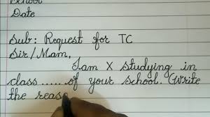 Format of letter writing in kannada informal. Write An Application Of Tc To The School Principal School Tc Application In Cursive Youtube