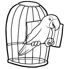 Papagaio exótico e outras imagens originais podem começar a dar felicidade rapidamente na sua. Desenho De Papagaio Na Janela Da Gaiola Para Colorir