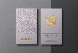 Modern And Luxurious Business Cards Mockup With Golden Letterpress Effect In 2020 Business Card Mock Up Luxury Business Cards Printing Business Cards
