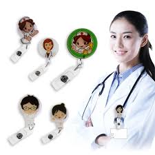 Cute Cartoon Mini Retractable Badge Reel Nurse Lanyards Id Name Card Badge Holder Clip Student Nurse Badge Holder Badge Holder Accessories Aliexpress