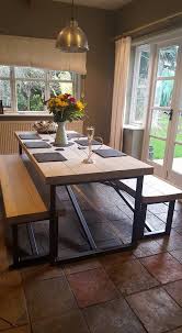 Large Reclaimed Wood Whitewashed Dining Table And Benches Www Reclaimedbespoke Co Uk Dining Table Wood Dining Table Dining Table With Bench