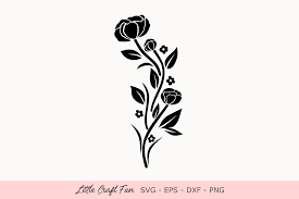 Download Flowers Silhouette Graphic By Little Craft Fun Creative Fabrica PSD Mockup Templates
