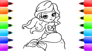 37+ mermaid coloring pages for printing and coloring. Ariel The Little Mermaid Cute Drawing And Coloring Page For Babies Toddlers And Kids Youtube