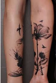 Black Poppy Watercolor Tattoo Nature Tattoos Flower Tattoos Tattoos
