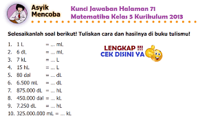 Kunci jawaban buku senang belajar matematika kelas 5 kurikulum. Lengkap Kunci Jawaban Halaman 71 Matematika Kelas 5 Kurikulum 2013 Simple News Kunci Jawaban Lengkap Terbaru
