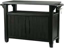 Stainless steel is also easily cleaned with soap and water as well as quality stainless steel cleaners. Buy Keter Unity Xl Portable Outdoor Table And Storage Cabinet With Hooks For Grill Accessories Stainless Steel Top For Patio Kitchen Island Or Bar Cart Dark Grey Online In Indonesia B07bz5b3ls