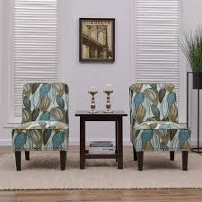 Accent chair refers to many types of chairs. Copper Grove Couvin Blue Leaf Armless Accent Chairs Set Of 2 On Sale Overstock 24225367