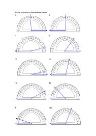 Use your protractor to draw a line that goes through a and is at 90° to xy.label the point c where your new line touches xy.look at the sketch below if you get stuck. Angles With Protractor Worksheet