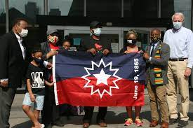 This was intentional and meant to show that the formerly enslaved the burst: Juneteenth Flag Flies Over City Hall Complex Urban Milwaukee