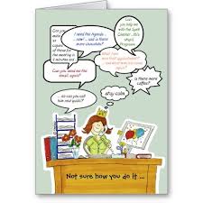 Humorous Administrative Professionals Day Secreta Thank You Card Zazzle Com Administrative Professional Day Administrative Professional Thank You Greeting Cards