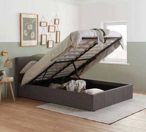 Berlin Grey Fabric Ottoman Storage Bed | Happy Beds