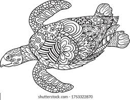 After hatching out of their eggs, the baby turtles crawl to the ocean in great danger, and the babies that make it to the ocean, after decades of growing into giant turtles, return to the beach where they hatched to lay their eggs and hatch the next generation. Hand Drawn Turtle Doodle Decorative Flower Stock Vector Royalty Free 1753322870