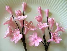 Cherry Blossom Stems Gum Paste Flowers Edible Cake Topper And Cupcake Decorations Gum Paste Flowers Edible Cake Toppers Flower Making