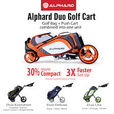 The Duo Golf Cart By Alphard Golf Golf Push Cart Electric Golf Push Cart Golf Carts