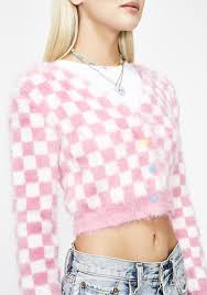 Black And White Checkered Fluffy Jacket Sugar Thrillz Sweet Daydream Checkered Cardigan Fuzzy Cardigan Fashion Chunky Cardigan