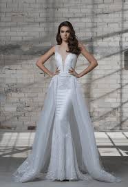 Choosing giovanna alessandro wedding dresses, you will be the most charming, unique and charming bride. Sleeveless Beaded Sheath Wedding Dress With Deep V Neckline And Detachable Glitter Overskirt Kleinfeld Bridal