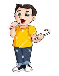 Young Boy Eating Candy Cartoon Vector Clipart Friendlystock Kids Vector Kids Clipart Cartoons Vector