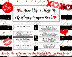 Naughty 12 Days Of Christmas Naughty Christmas Gift Naughty Etsy Naughty Coupon Book Naughty Christmas Coupon Book