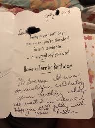 Commemorate that milestone birthday with a wide selection of personalised special age cards at funky pigeon. Epic Birthday Card Fail To My 7 Year Old From His Grandmother Funny