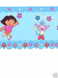 Nickelodeon Dora The Explorer in Aqua Blue Wallpaper Border NK2147DC