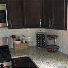 Jun 2 2018 Dark Cabinets White Subway Tile And Neutral Granite Kitchenideasremodeling In 2020 Espresso Kitchen Cabinets Dark Kitchen Cabinets Dark Kitchen