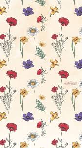 Flowers On Ivory Flower Wallpaper Pattern Wallpaper Floral Wallpaper