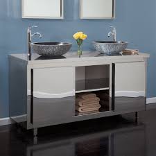 stainless steel double vanity cabinet