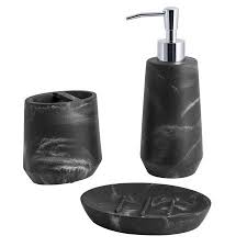 Black And White Bathroom Set Walmart Home With Images Bath Accessories Set Bath Accessories Black Marble