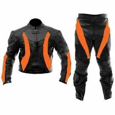 Black And Orange Motorcycle Jacket New Handmade Men S Black Orange Motorcycle Two Piece Suit Safety Pads Cowhide L Handmade Motor Motorcycle Leathers Suit Motorcycle Suits Men Motorcycle Suit