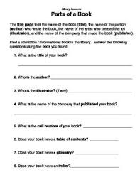 Parts Of A Book Library Lessons Library Lessons School Library Lessons Library Lesson Plans