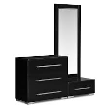 Dimora Black Dressing Dresser Mirror With Step Dresser With Mirror Black Modern Furniture Contemporary Dressing Tables