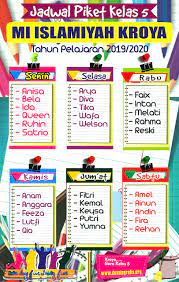 3.menghias loker dinding seperti rak buku. Gambar Jadwal Piket Cara Golden