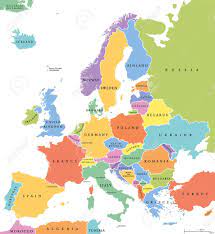 .aufgelistet werden die 48 flaggen der in europa liegenden laender vollstaendig oder belgien mit bruessel 32545km2. Europa Einzelne Staaten Politische Karte Alle Lander In Verschiedenen Farben Mit Nationalen Grenzen Und Landernamen Englisch Beschriftung Und Skalierung Illustration Auf Weissem Hintergrund Lizenzfrei Nutzbare Vektorgrafiken Clip Arts